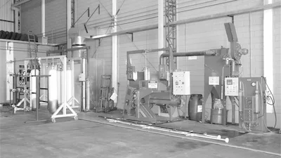 Planta llave en mano para cilindros GNC — CYM Materiales Planta llave en mano CYM Materiales para recalificacion periodica de cilindros GNC CNG con granalladora integrada